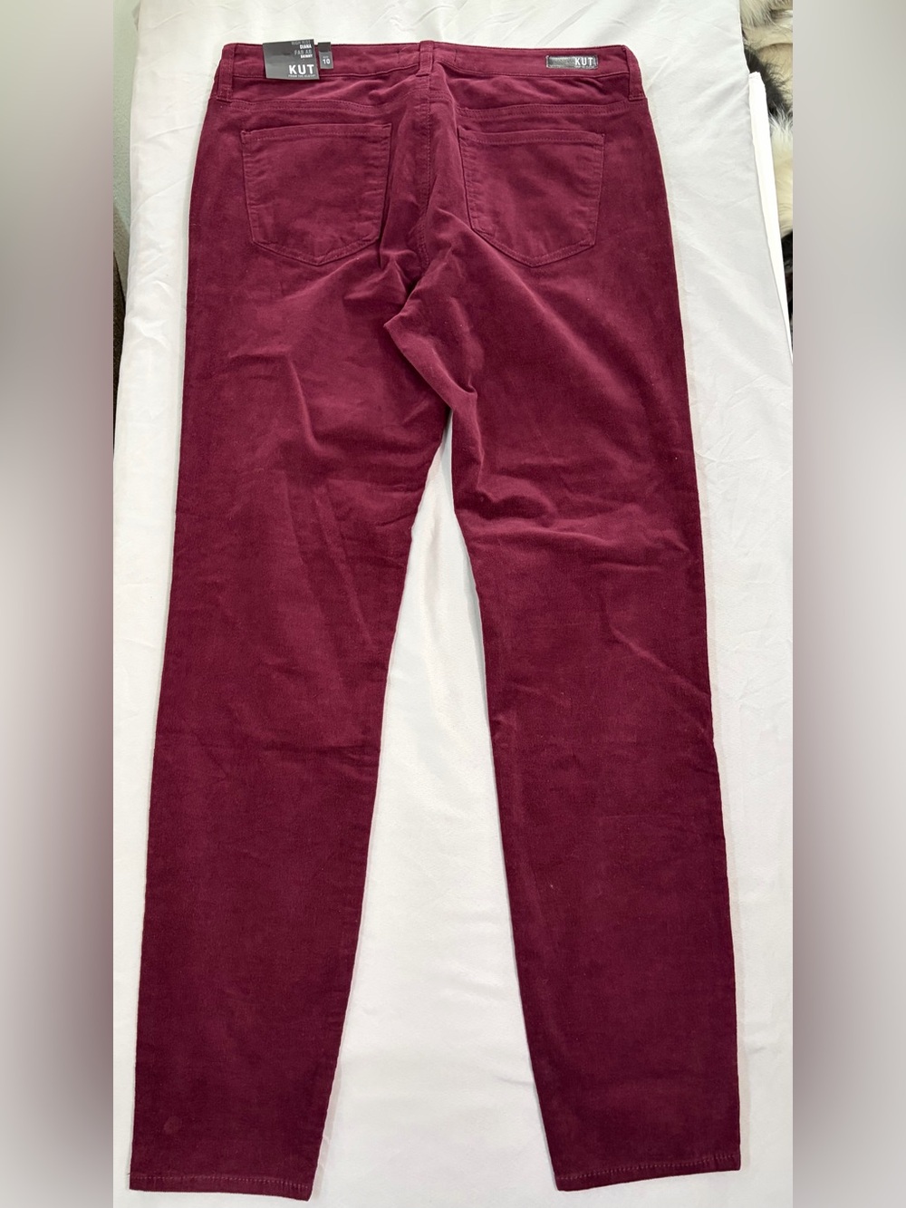 Kut from the Kloth Diana High-Rise Skinny Pants - Burgundy Corduroy - Picture 2 of 7